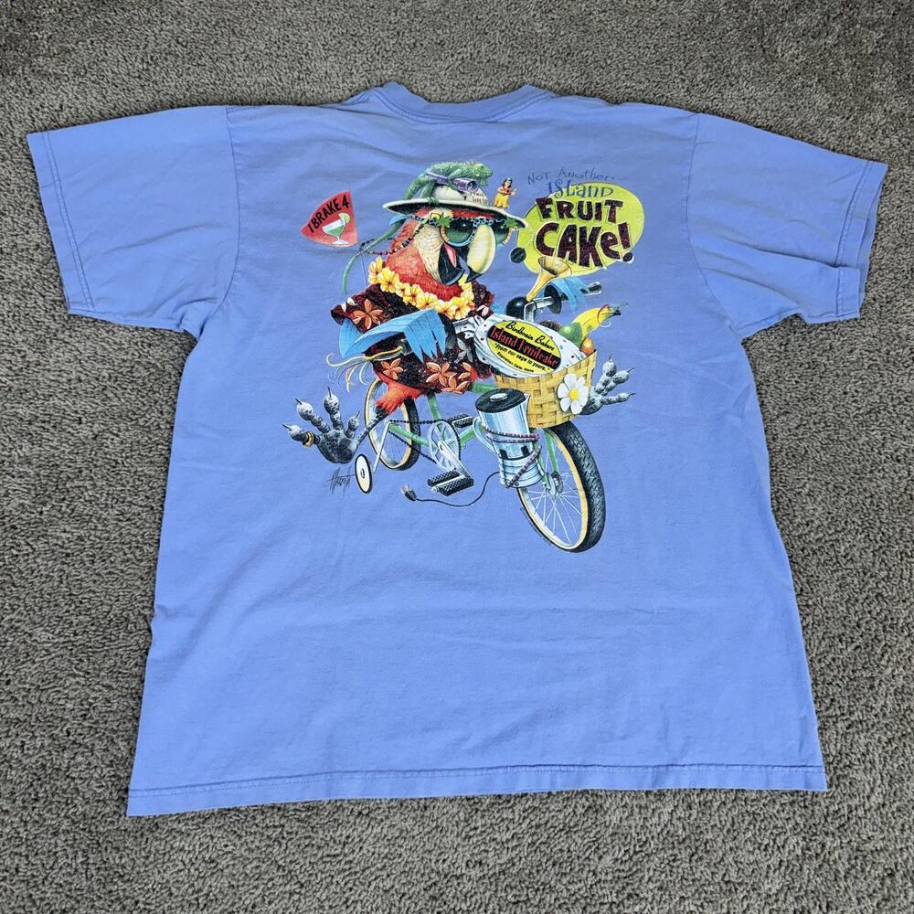 VTG Caribbean Soul Shirt Mens XL 2001 Parrot Island Fruit Cake Graphic Tee Top